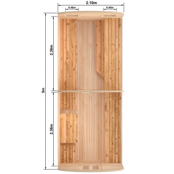 Fasssauna / Gartensauna / Banja / Quadro 5,0 m mit Vorraum